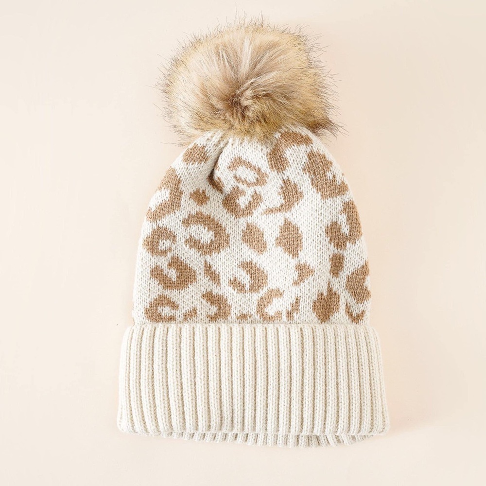 White Leopard Beanie
